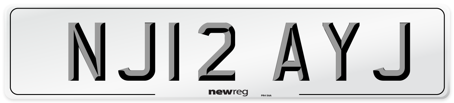 NJ12 AYJ Number Plate from New Reg
